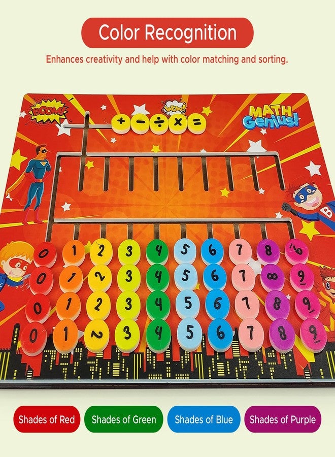 NHR Acrylic Educational Puzzle Board for Kids - Number Learning Toy for Toddlers & Preschoolers Ages 2 - 4, Montessori Math Game, Wooden Brain Teaser Gift - Image 4